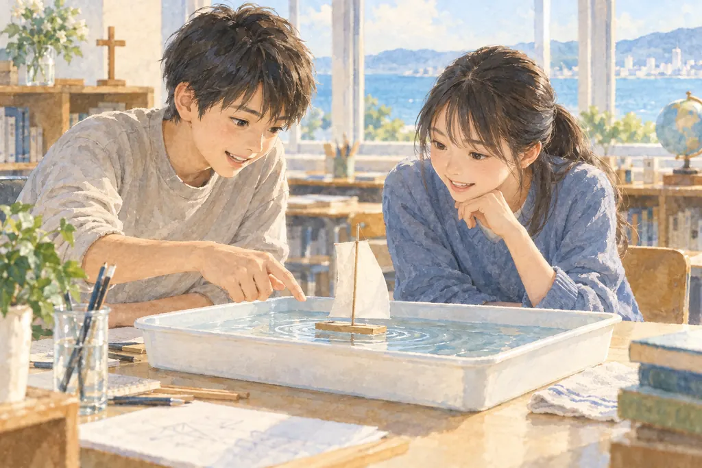 聖ヨゼフ学園中学校の学びをイメージしたイラスト（AI生成）（AI生成のイメージイラスト）
