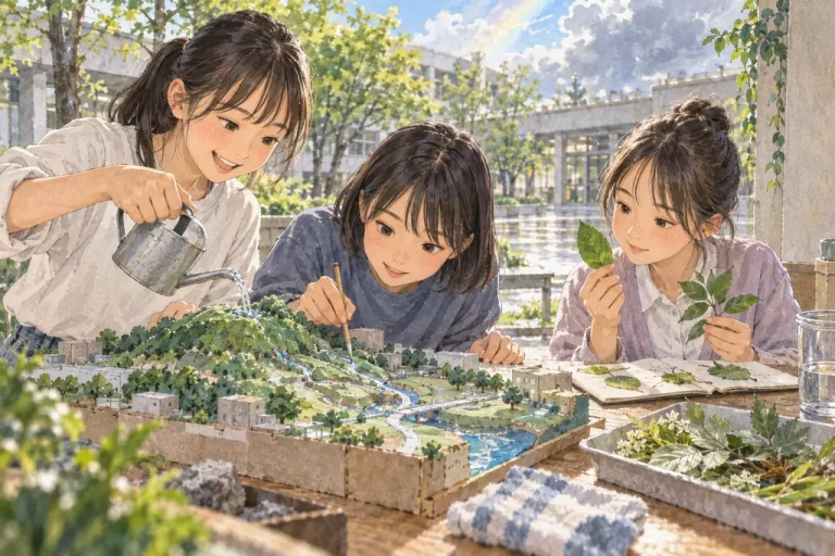 神奈川学園中学校の学びをイメージしたイラスト（AI生成）（AI生成のイメージイラスト）