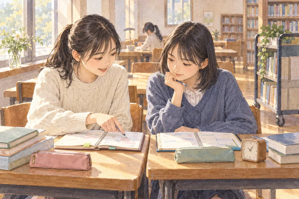 捜真女学校中学部の学びをイメージしたイラスト（AI生成）（AI生成のイメージイラスト）