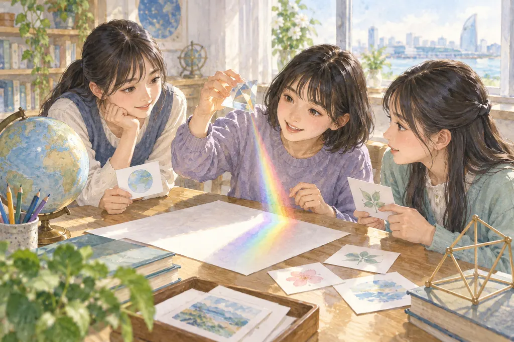 横浜女学院中学校の学びをイメージしたイラスト（AI生成）（AI生成のイメージイラスト）