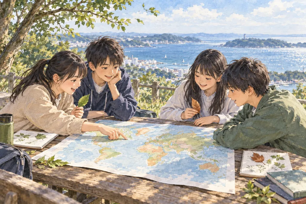 関東学院六浦中学校の学びをイメージしたイラスト（AI生成）（AI生成のイメージイラスト）
