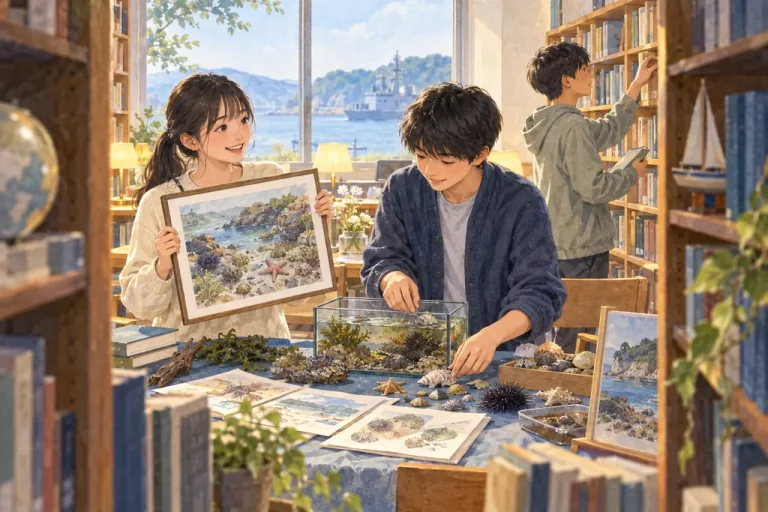 横須賀学院中学校の学びをイメージしたイラスト（AI生成）（AI生成のイメージイラスト）