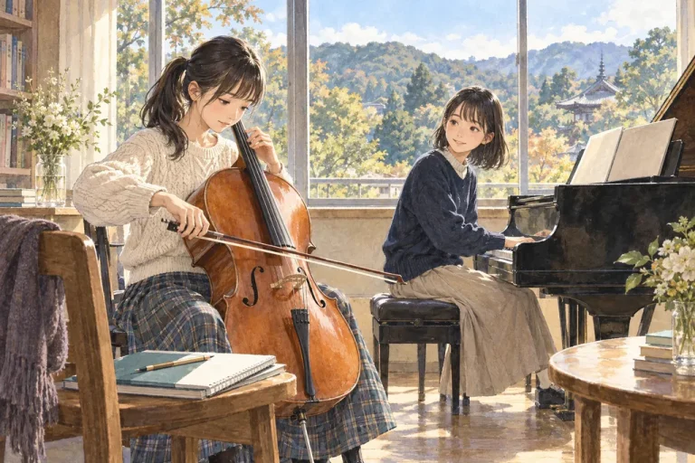 北鎌倉女子学園中学校の学びをイメージしたイラスト（AI生成）（AI生成のイメージイラスト）