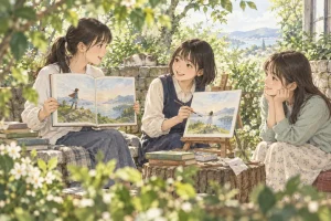 清泉女学院中学校の学びをイメージしたイラスト（AI生成）（AI生成のイメージイラスト）
