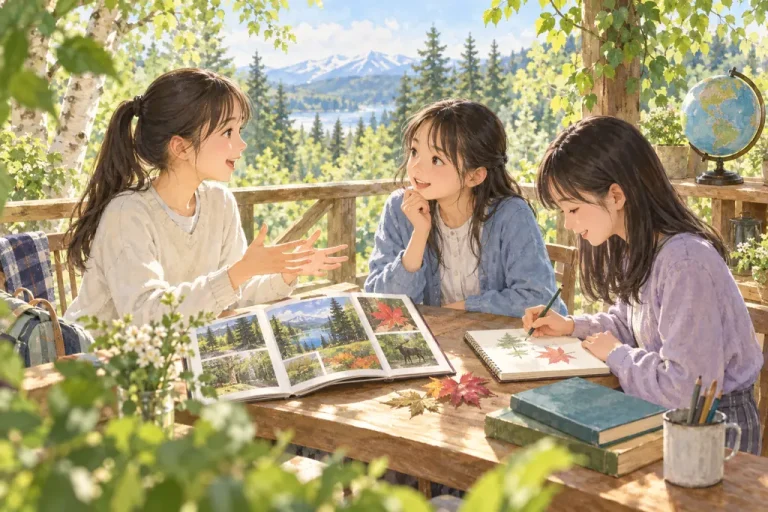 聖園女学院中学校の学びをイメージしたイラスト（AI生成）（AI生成のイメージイラスト）