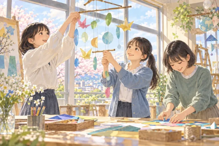 共立女子中学校の学びをイメージしたイラスト（AI生成）（AI生成のイメージイラスト）