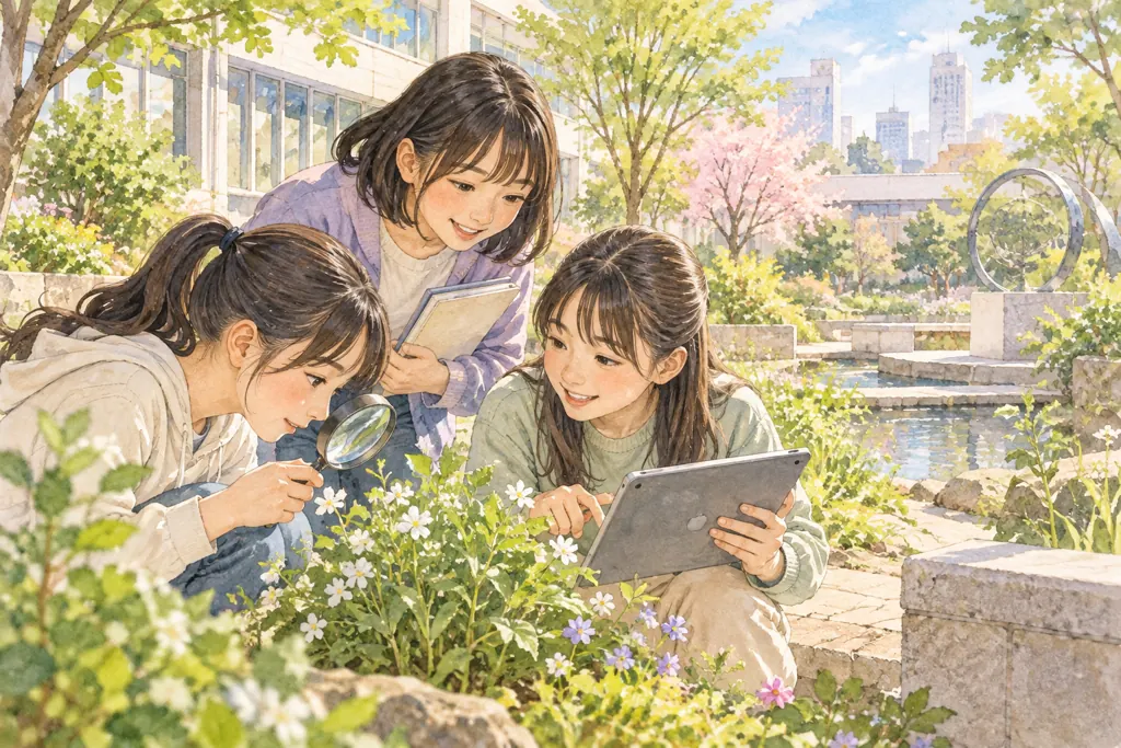 東京家政学院中学校の学びをイメージしたイラスト(AI生成)(AI生成のイメージイラスト)
