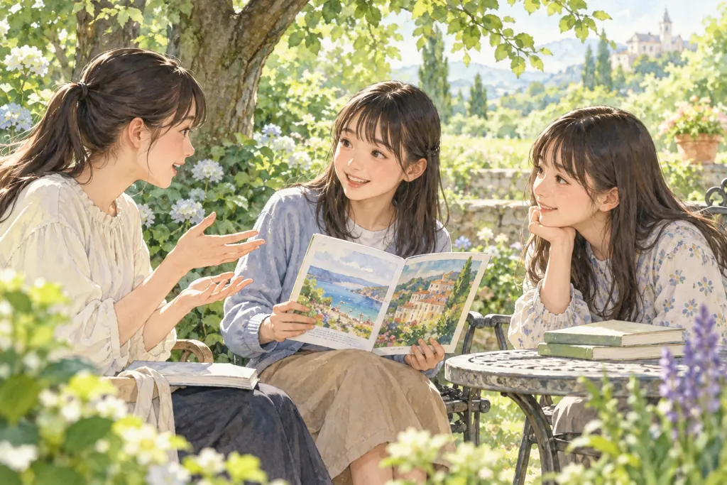 頌栄女子学院中学校の学びをイメージしたイラスト（AI生成）（AI生成のイメージイラスト）