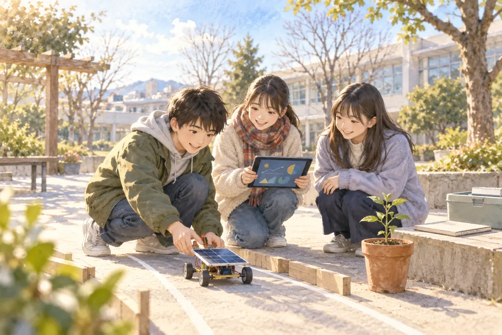 郁文館中学校の学びをイメージしたイラスト(AI生成)(AI生成のイメージイラスト)