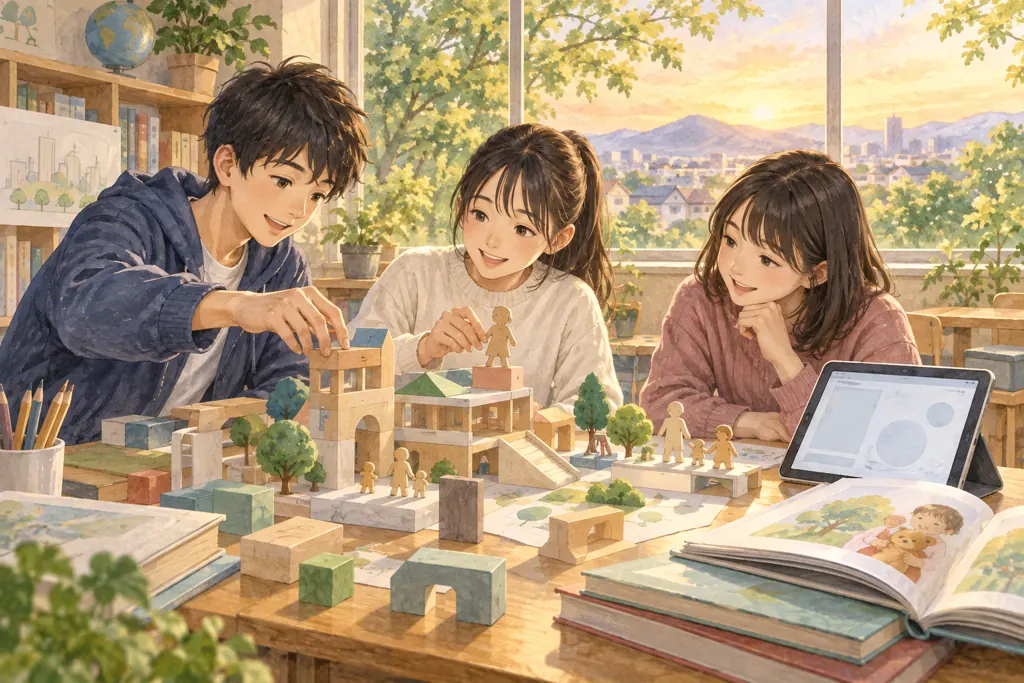 貞静学園中学校の学びをイメージしたイラスト(AI生成)(AI生成のイメージイラスト)