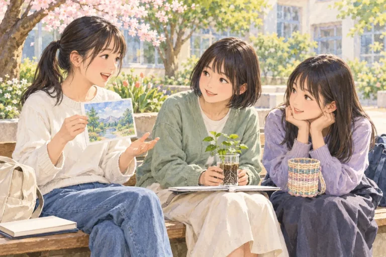 中村中学校の学びをイメージしたイラスト（AI生成）（AI生成のイメージイラスト）