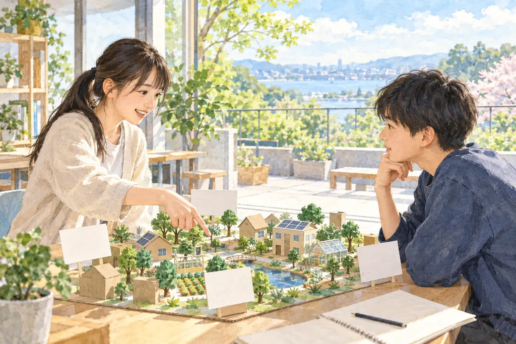 品川翔英中学校の学びをイメージしたイラスト（AI生成）（AI生成のイメージイラスト）