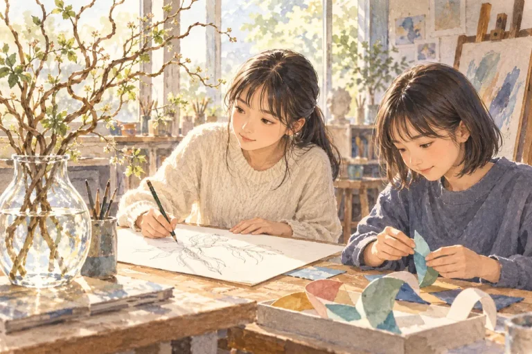 トキワ松学園中学校の学びをイメージしたイラスト（AI生成）（AI生成のイメージイラスト）