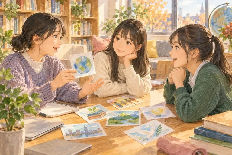 佼成学園女子中学校の学びをイメージしたイラスト（AI生成）（AI生成のイメージイラスト）