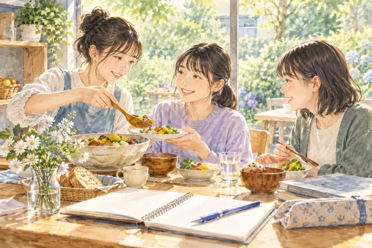 川村中学校の学びをイメージしたイラスト（AI生成）（AI生成のイメージイラスト）