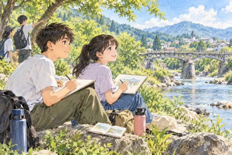 城西大学附属城西中学校の学びをイメージしたイラスト（AI生成）（AI生成のイメージイラスト）