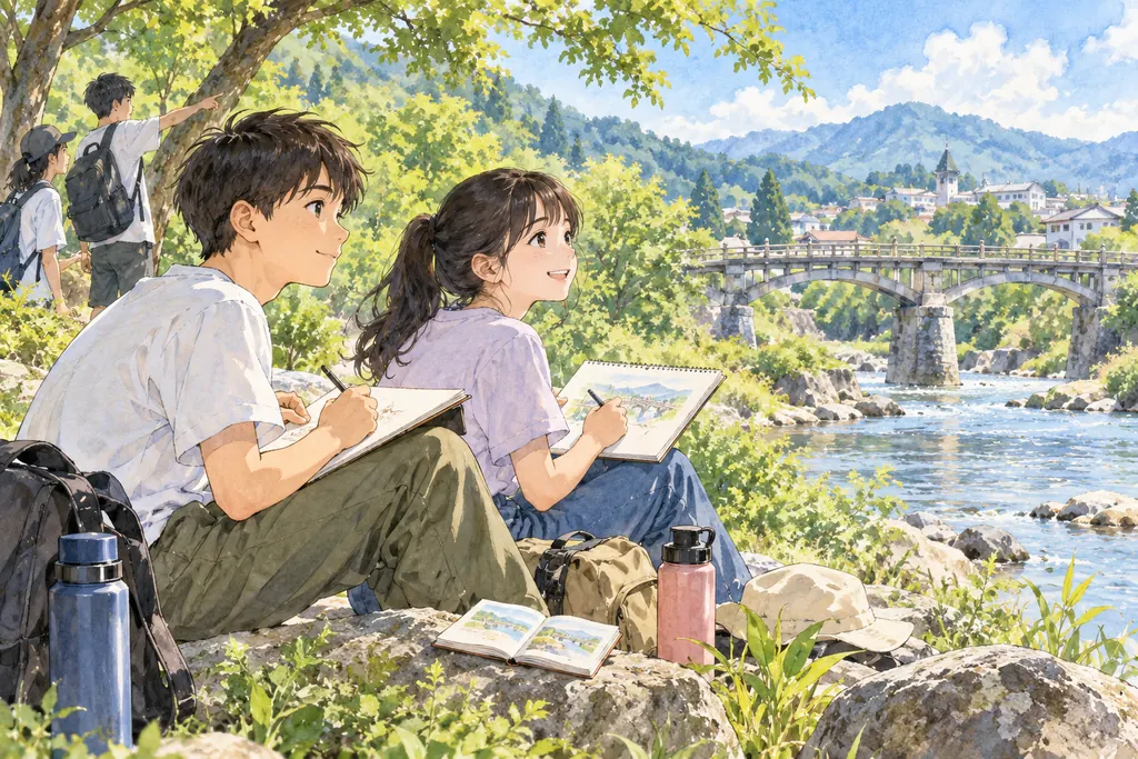 城西大学附属城西中学校の学びをイメージしたイラスト（AI生成）（AI生成のイメージイラスト）
