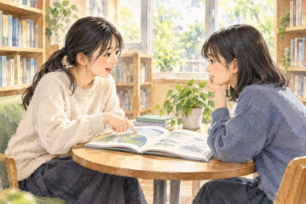 北豊島中学校の学びをイメージしたイラスト（AI生成）（AI生成のイメージイラスト）