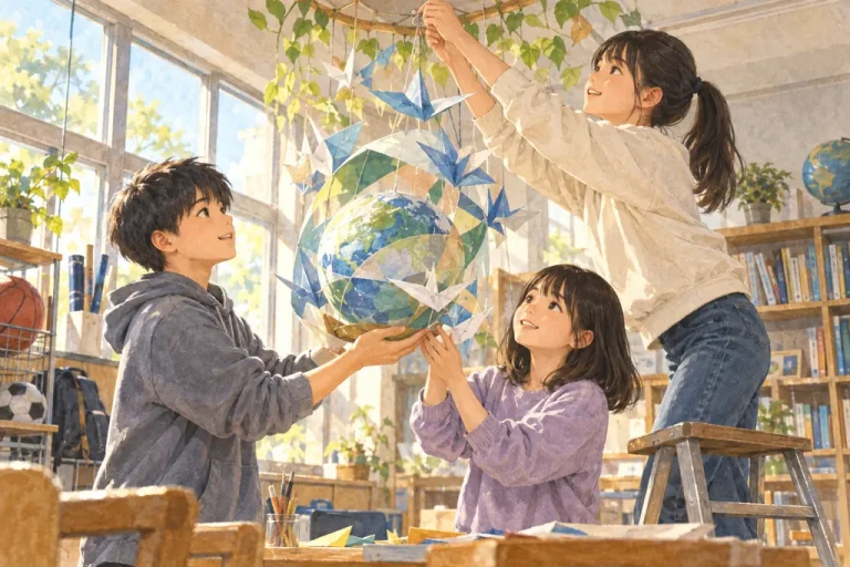 共栄学園中学校の学びをイメージしたイラスト（AI生成）（AI生成のイメージイラスト）