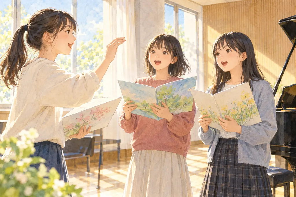 江戸川女子中学校の学びをイメージしたイラスト（AI生成）（AI生成のイメージイラスト）