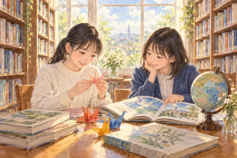 東京純心女子中学校の学びをイメージしたイラスト（AI生成）（AI生成のイメージイラスト）