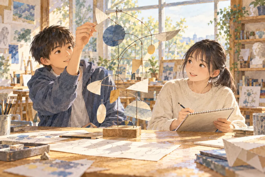 藤村女子中学校の学びをイメージしたイラスト（AI生成）（AI生成のイメージイラスト）