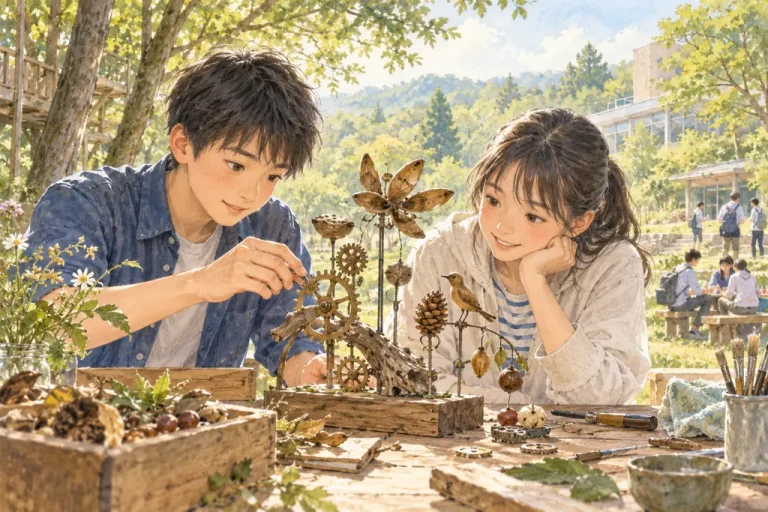 玉川学園中学部の学びをイメージしたイラスト（AI生成）（AI生成のイメージイラスト）