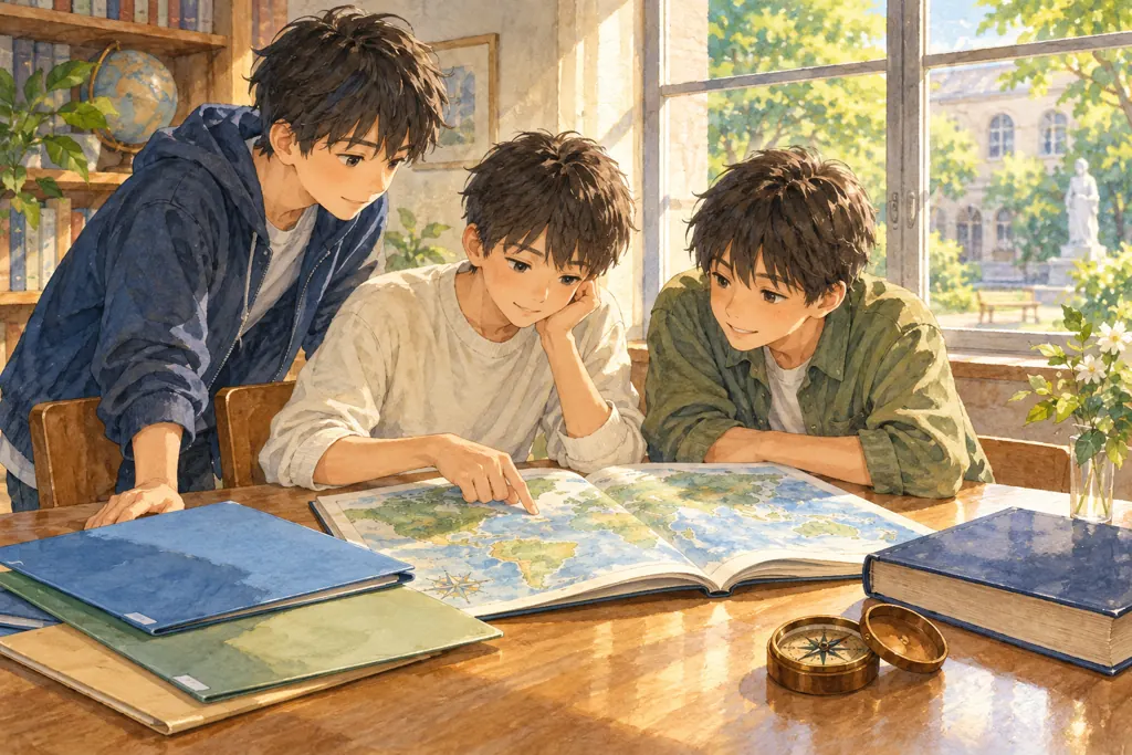 サレジオ中学校の学びをイメージしたイラスト（AI生成）（AI生成のイメージイラスト）