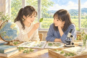 大妻多摩中学校の学びをイメージしたイラスト（AI生成）（AI生成のイメージイラスト）