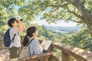 多摩大学附属聖ヶ丘中学校の学びをイメージしたイラスト（AI生成）（AI生成のイメージイラスト）