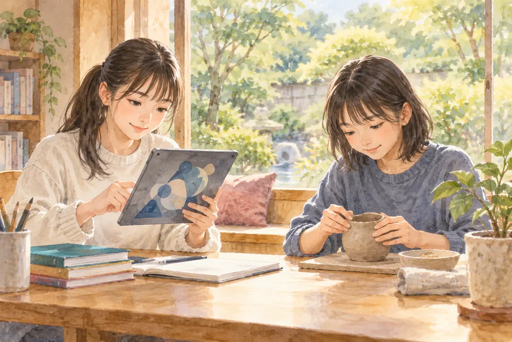 駒沢学園女子中学校の学びをイメージしたイラスト（AI生成）（AI生成のイメージイラスト）