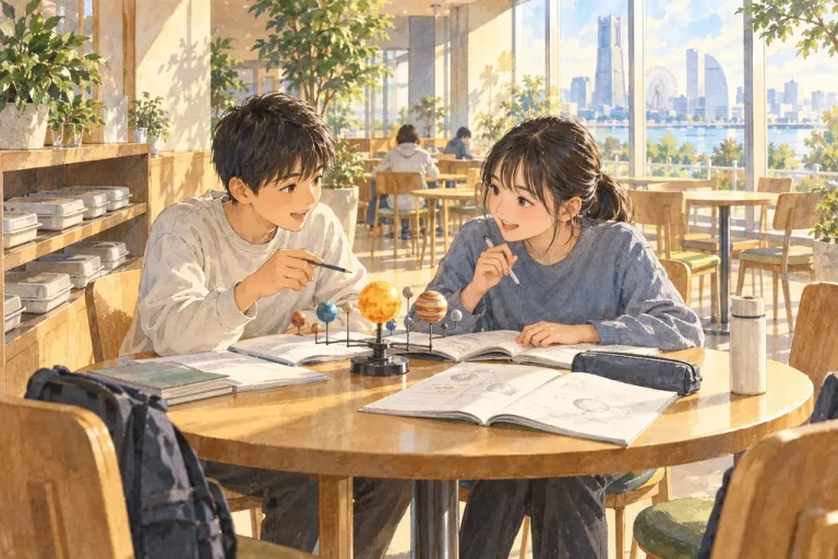 横浜創英中学校の学びをイメージしたイラスト（AI生成）（AI生成のイメージイラスト）