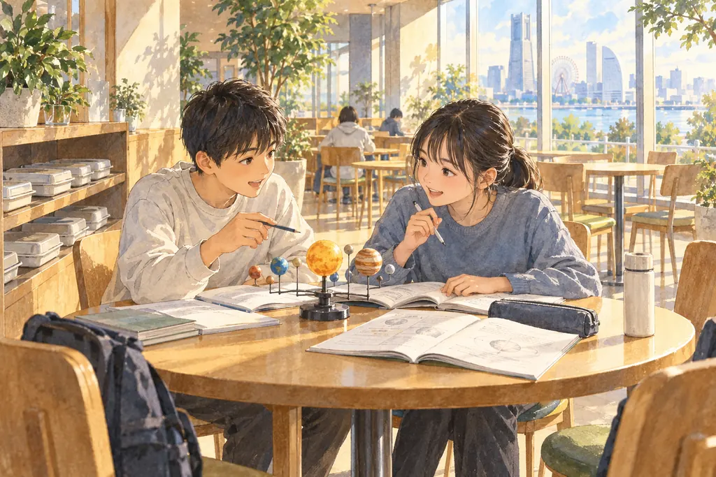 横浜創英中学校の学びをイメージしたイラスト（AI生成）（AI生成のイメージイラスト）