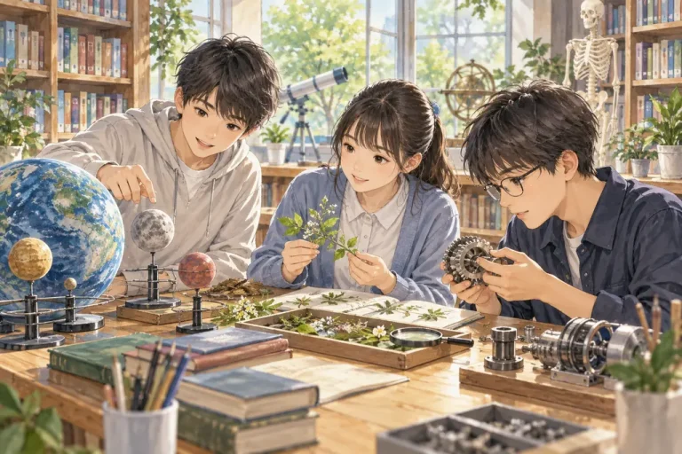 日本大学第二中学校の学びをイメージしたイラスト（AI生成）（AI生成のイメージイラスト）