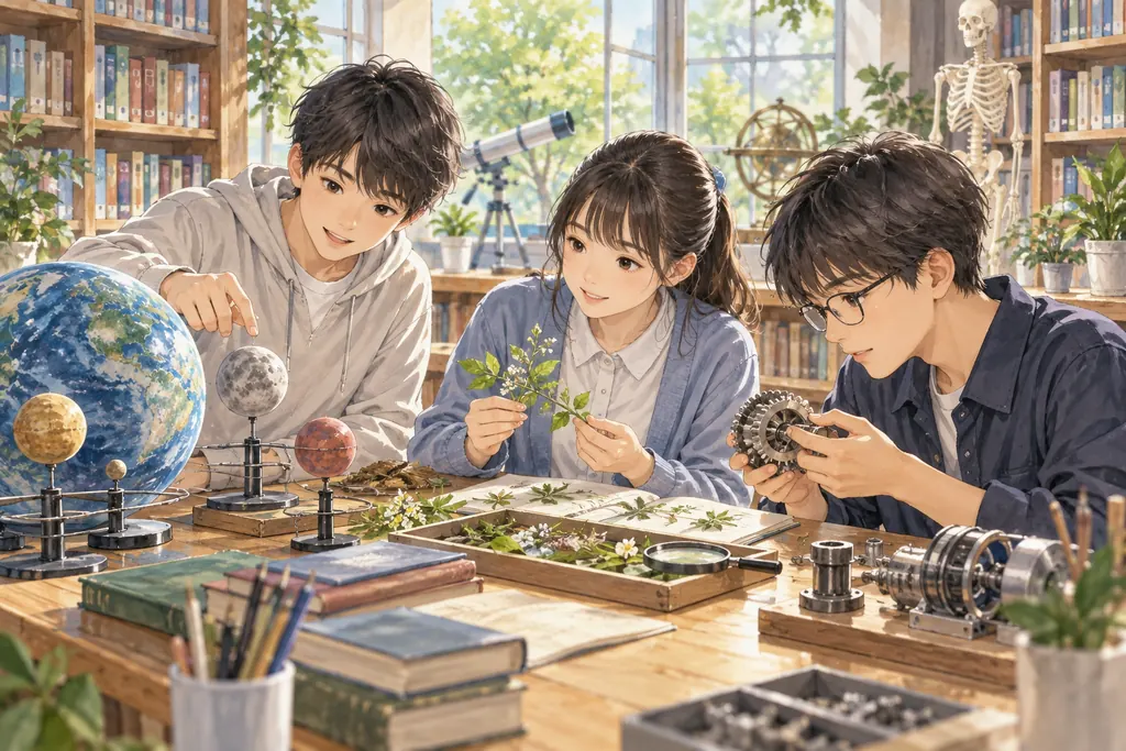 日本大学第二中学校の学びをイメージしたイラスト（AI生成）（AI生成のイメージイラスト）