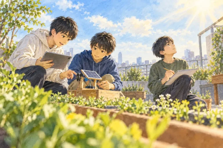足立学園中学校の学びをイメージしたイラスト（AI生成）（AI生成のイメージイラスト）
