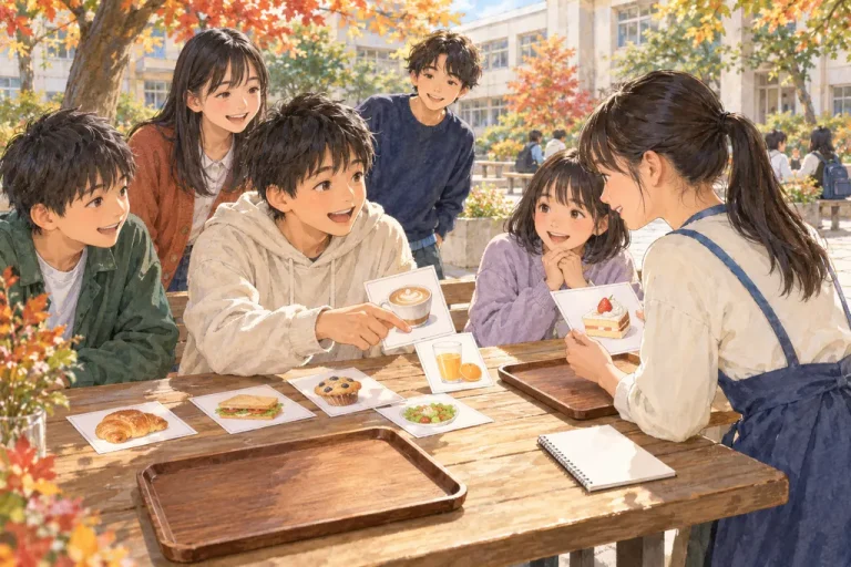 桜丘中学校の学びをイメージしたイラスト（AI生成）（AI生成のイメージイラスト）