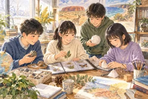 星野学園中学校の学びをイメージしたイラスト（AI生成）（AI生成のイメージイラスト）