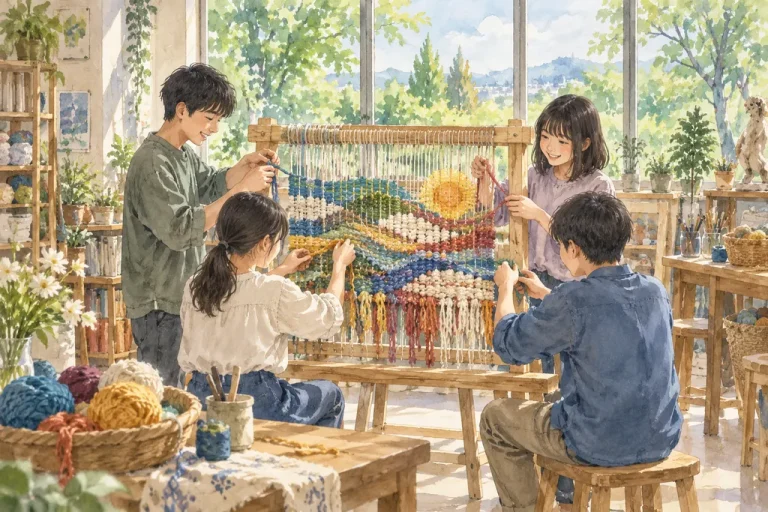 自由の森学園中学校の学びをイメージしたイラスト（AI生成）（AI生成のイメージイラスト）