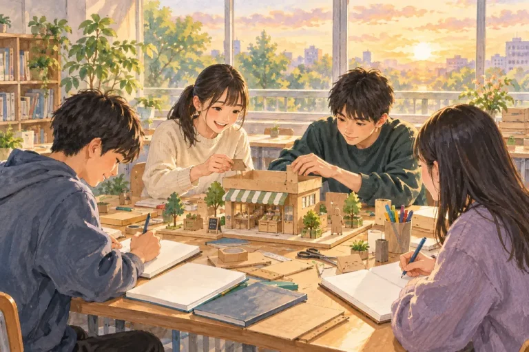二松学舎大学附属柏中学校の学びをイメージしたイラスト（AI生成）（AI生成のイメージイラスト）
