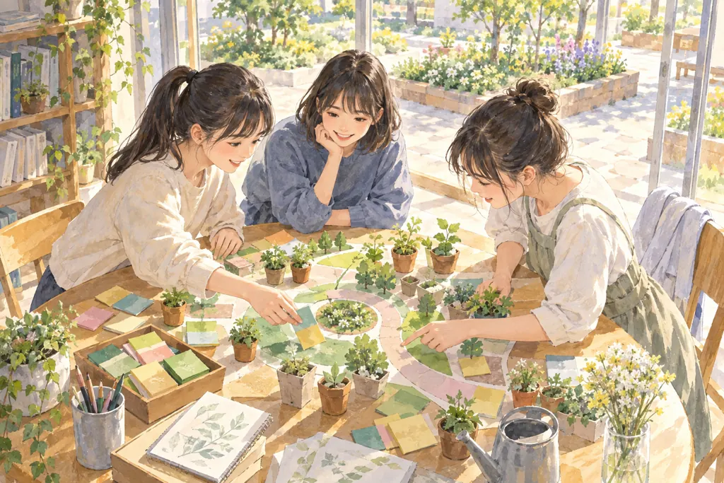 和洋国府台女子中学校の学びをイメージしたイラスト（AI生成）（AI生成のイメージイラスト）