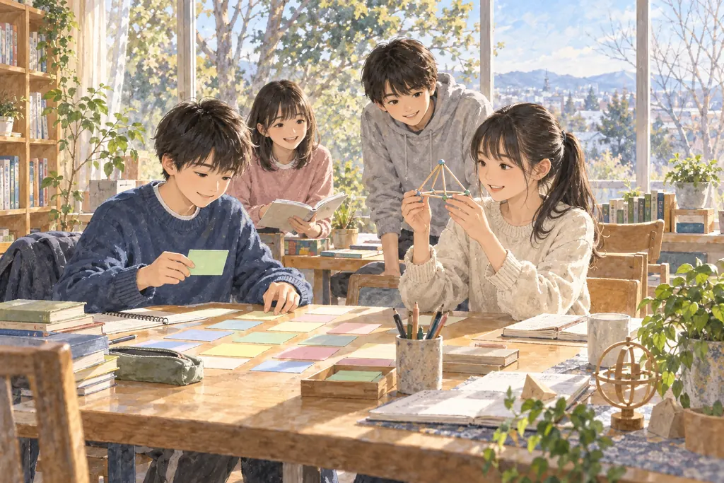 志学館中等部の学びをイメージしたイラスト（AI生成）（AI生成のイメージイラスト）