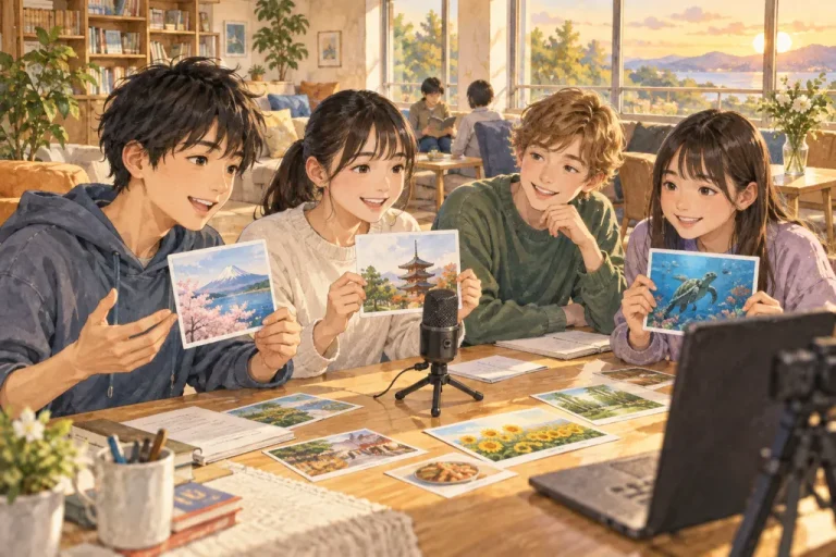 翔凜中学校の学びをイメージしたイラスト（AI生成）（AI生成のイメージイラスト）