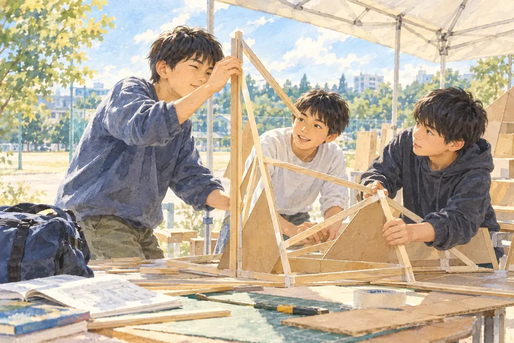 浅野中学校の学びをイメージしたイラスト（AI生成）（AI生成のイメージイラスト）
