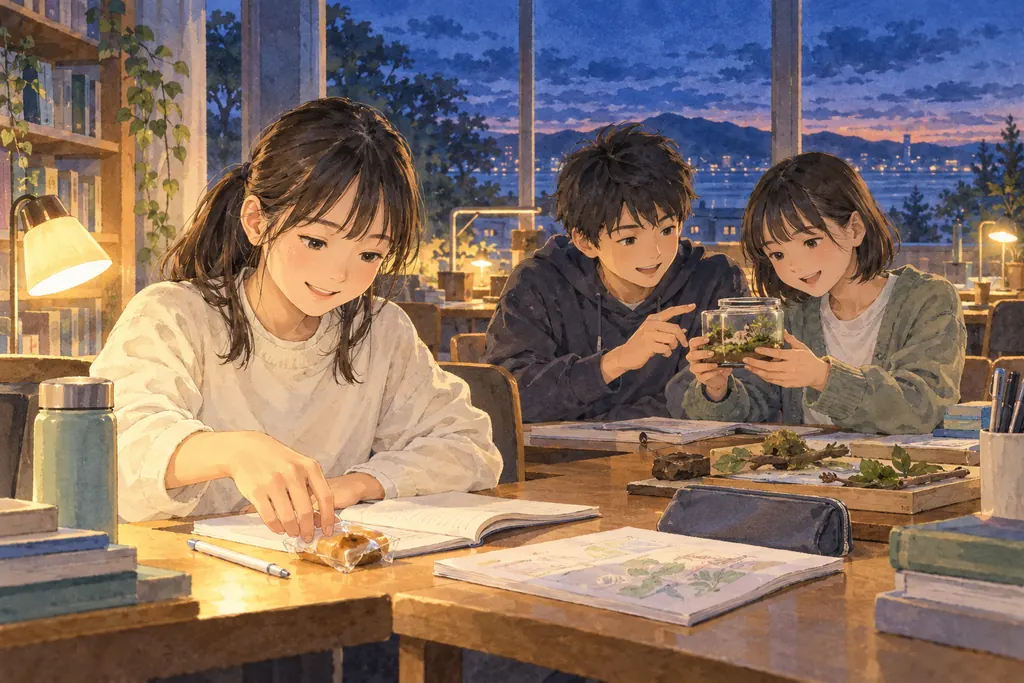 神奈川大学附属中学校の学びをイメージしたイラスト（AI生成）（AI生成のイメージイラスト）