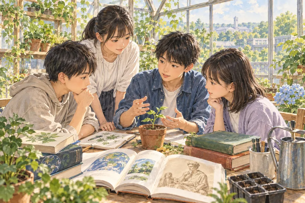 埼玉栄中学校の学びをイメージしたイラスト（AI生成）（AI生成のイメージイラスト）