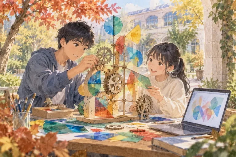 西武学園文理中学校の学びをイメージしたイラスト（AI生成）（AI生成のイメージイラスト）