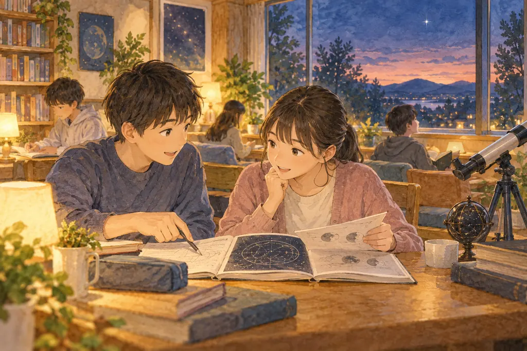 秀明中学校の学びをイメージしたイラスト（AI生成）（AI生成のイメージイラスト）