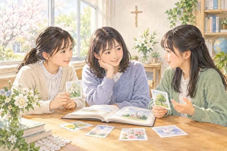 浦和明の星女子中学校の学びをイメージしたイラスト（AI生成）（AI生成のイメージイラスト）