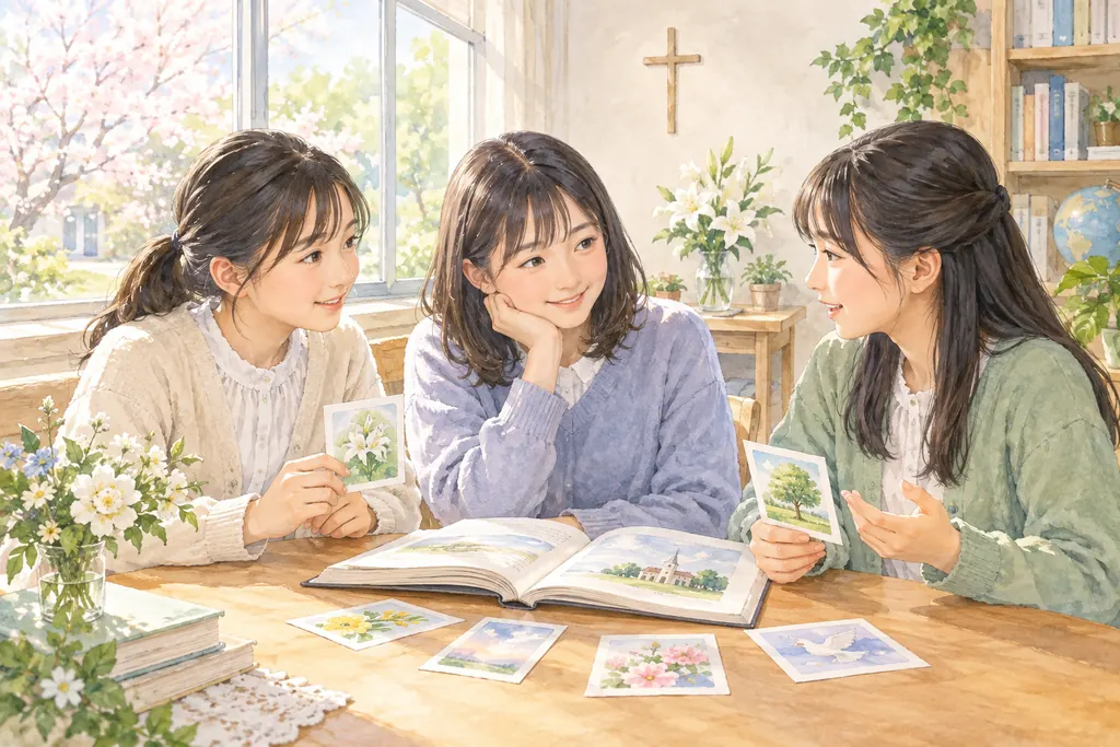 浦和明の星女子中学校の学びをイメージしたイラスト（AI生成）（AI生成のイメージイラスト）